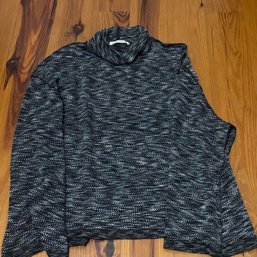 Free People We The Free XL Marled Cowl Neck Sweater Black Gray